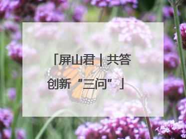 屏山君｜共答创新“三问”