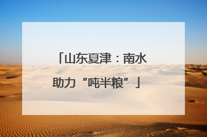 山东夏津：南水助力“吨半粮”
