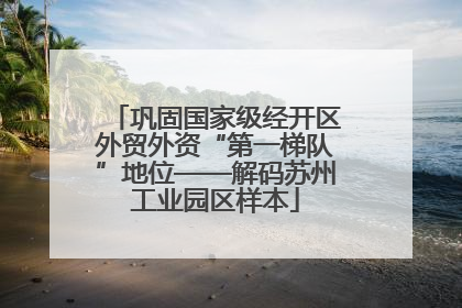 巩固国家级经开区外贸外资“第一梯队”地位——解码苏州工业园区样本