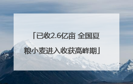 已收2.6亿亩 全国夏粮小麦进入收获高峰期