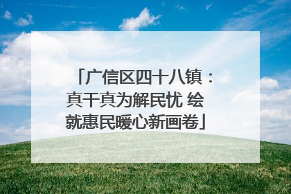 广信区四十八镇：真干真为解民忧 绘就惠民暖心新画卷