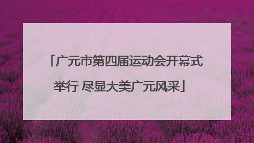 广元市第四届运动会开幕式举行 尽显大美广元风采