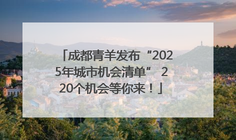 成都青羊发布“2025年城市机会清单” 220个机会等你来！