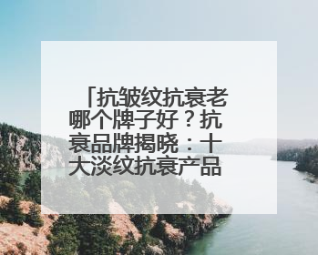 抗皱纹抗衰老哪个牌子好？抗衰品牌揭晓：十大淡纹抗衰产品分享！