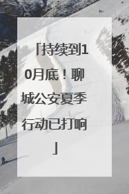 持续到10月底！聊城公安夏季行动已打响