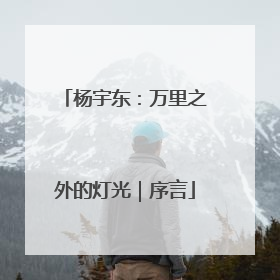 杨宇东：万里之外的灯光｜序言