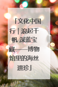 文化中国行｜浪起千帆 深蓝宝藏——博物馆里的海丝遗珍