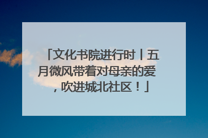 文化书院进行时丨五月微风带着对母亲的爱，吹进城北社区！