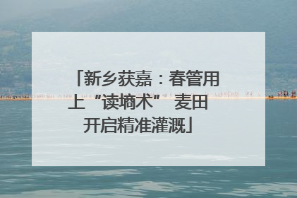 新乡获嘉：春管用上“读墒术” 麦田开启精准灌溉