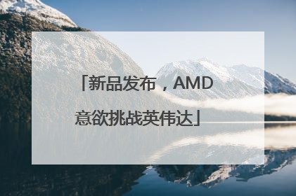 新品发布，AMD意欲挑战英伟达