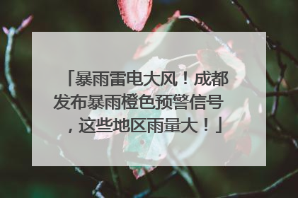 暴雨雷电大风！成都发布暴雨橙色预警信号，这些地区雨量大！