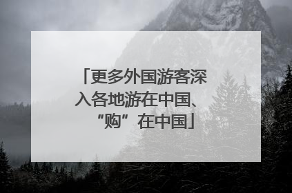 更多外国游客深入各地游在中国、“购”在中国
