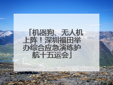 机器狗、无人机上阵！深圳福田举办综合应急演练护航十五运会