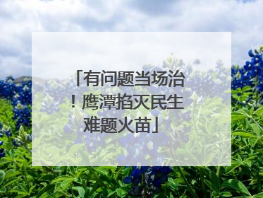 有问题当场治！鹰潭掐灭民生难题火苗