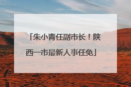 朱小青任副市长！陕西一市最新人事任免