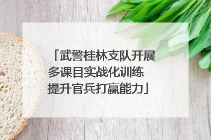 武警桂林支队开展多课目实战化训练 提升官兵打赢能力