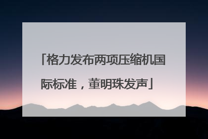格力发布两项压缩机国际标准，董明珠发声