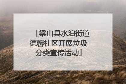 梁山县水泊街道德馨社区开展垃圾分类宣传活动