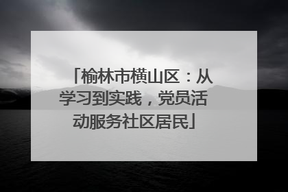 榆林市横山区：从学习到实践，党员活动服务社区居民