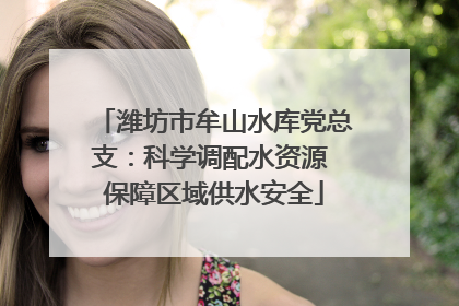 潍坊市牟山水库党总支：科学调配水资源 保障区域供水安全