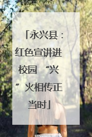 永兴县：红色宣讲进校园 “兴”火相传正当时