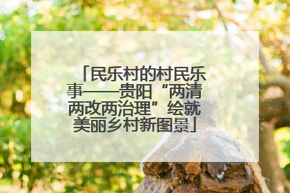 民乐村的村民乐事——贵阳“两清两改两治理”绘就美丽乡村新图景