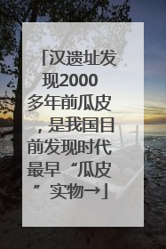汉遗址发现2000多年前瓜皮，是我国目前发现时代最早“瓜皮”实物→