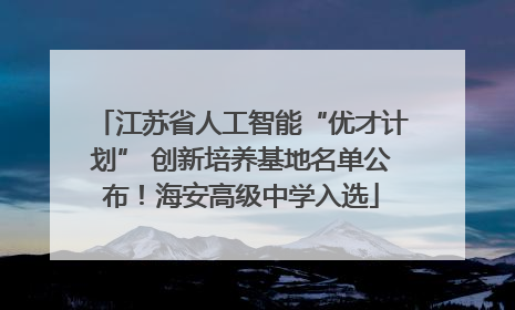 江苏省人工智能“优才计划” 创新培养基地名单公布！海安高级中学入选