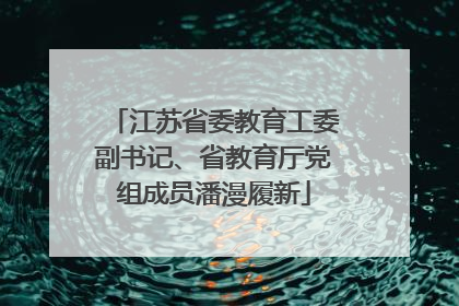 江苏省委教育工委副书记、省教育厅党组成员潘漫履新