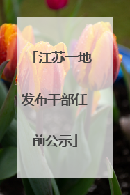 江苏一地发布干部任前公示