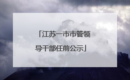 江苏一市市管领导干部任前公示