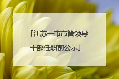 江苏一市市管领导干部任职前公示