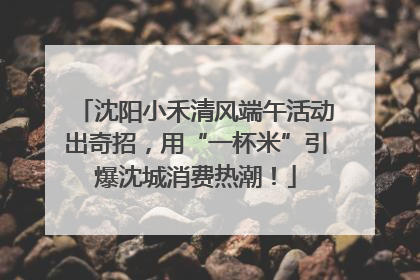沈阳小禾清风端午活动出奇招，用“一杯米”引爆沈城消费热潮！