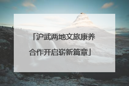 沪武两地文旅康养合作开启崭新篇章