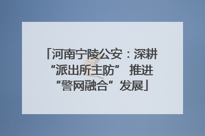 河南宁陵公安：深耕“派出所主防” 推进“警网融合”发展