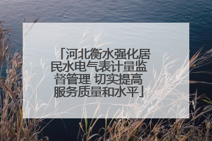 河北衡水强化居民水电气表计量监督管理 切实提高服务质量和水平
