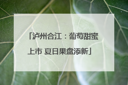 泸州合江：葡萄甜蜜上市 夏日果盘添新