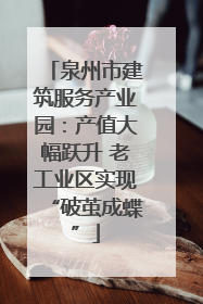 泉州市建筑服务产业园：产值大幅跃升 老工业区实现“破茧成蝶”