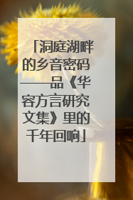 洞庭湖畔的乡音密码——品《华容方言研究文集》里的千年回响
