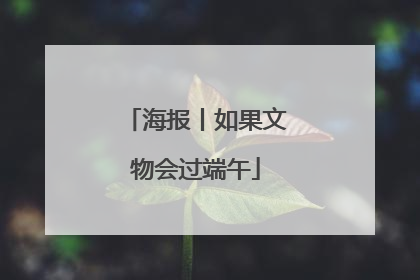 海报丨如果文物会过端午