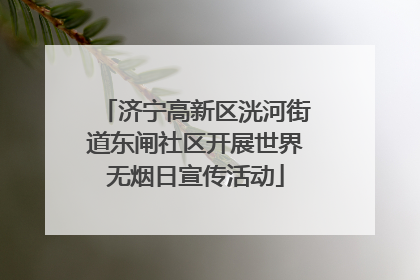 济宁高新区洸河街道东闸社区开展世界无烟日宣传活动