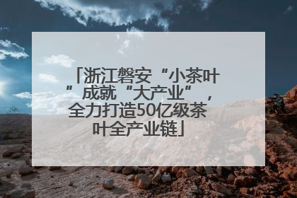 浙江磐安“小茶叶”成就“大产业”，全力打造50亿级茶叶全产业链