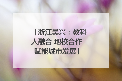 浙江吴兴：教科人融合 地校合作赋能城市发展