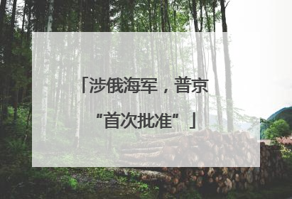 涉俄海军，普京“首次批准”