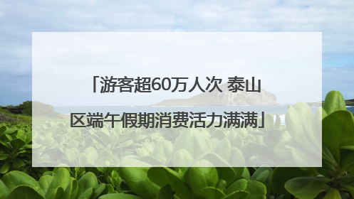 游客超60万人次 泰山区端午假期消费活力满满