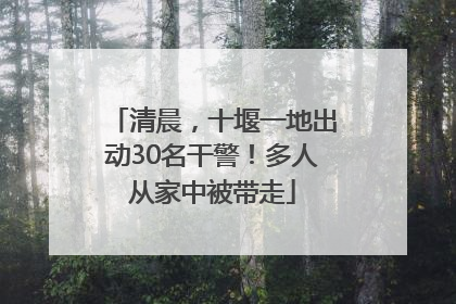 清晨，十堰一地出动30名干警！多人从家中被带走