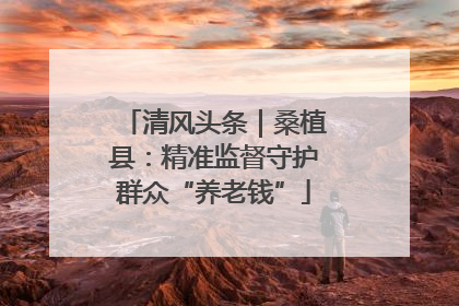 清风头条｜桑植县：精准监督守护群众“养老钱”