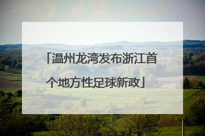 温州龙湾发布浙江首个地方性足球新政