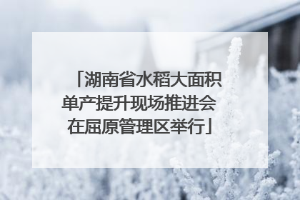 湖南省水稻大面积单产提升现场推进会在屈原管理区举行