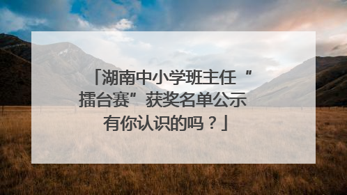 湖南中小学班主任“擂台赛”获奖名单公示 有你认识的吗？